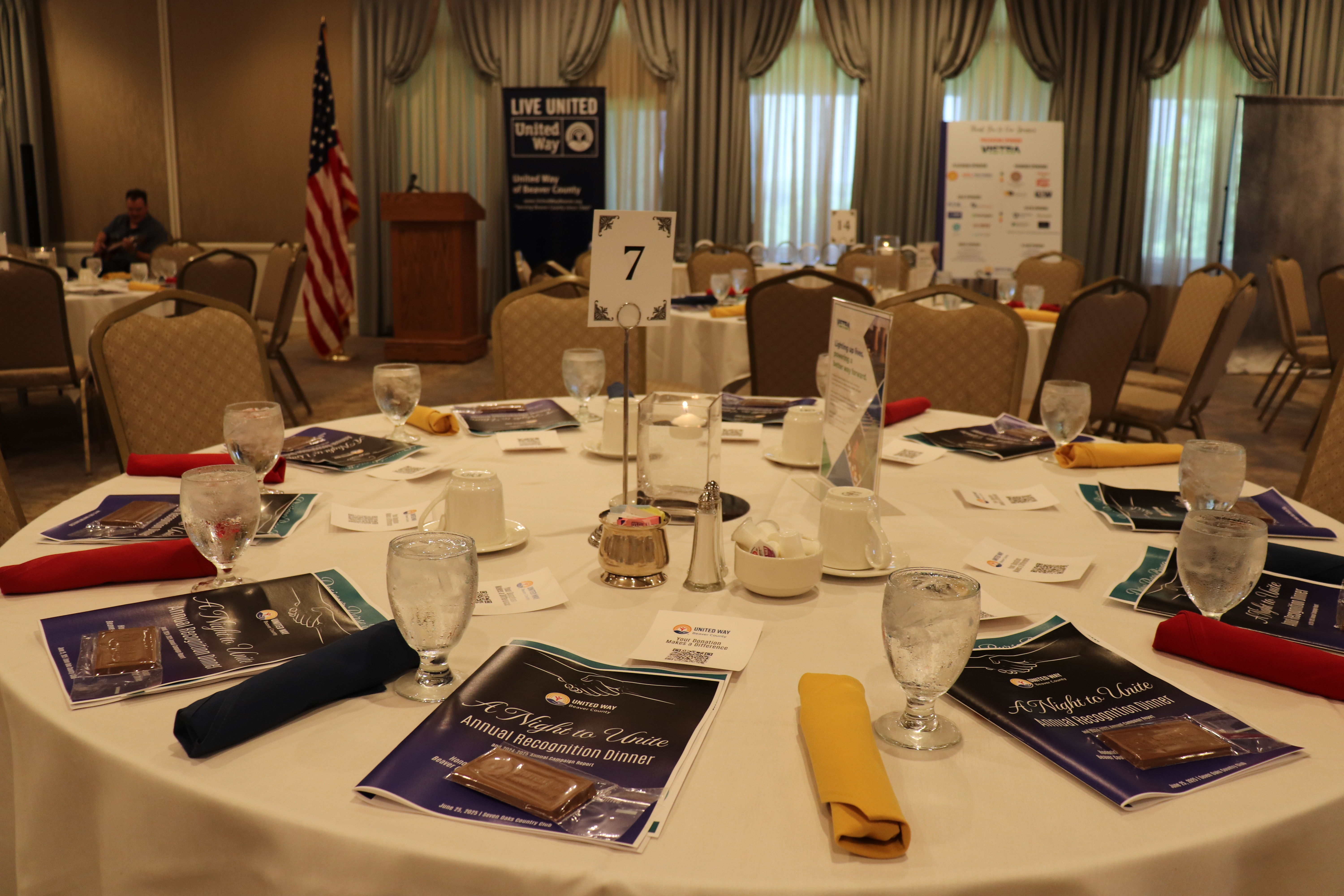 Photo of Dinner Programs on tables