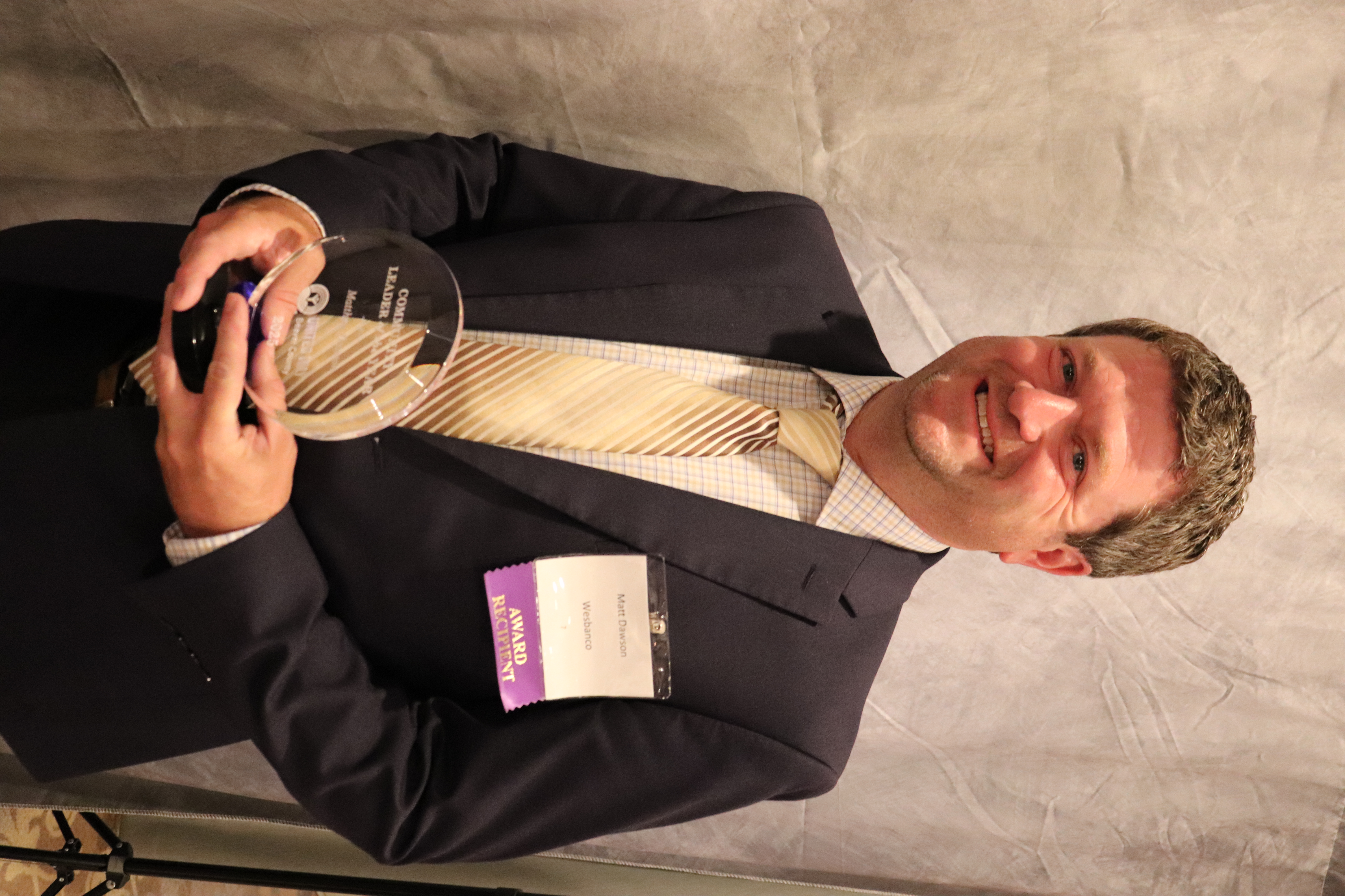 Matt Dawson accepting the Community Leader of the Year Award
