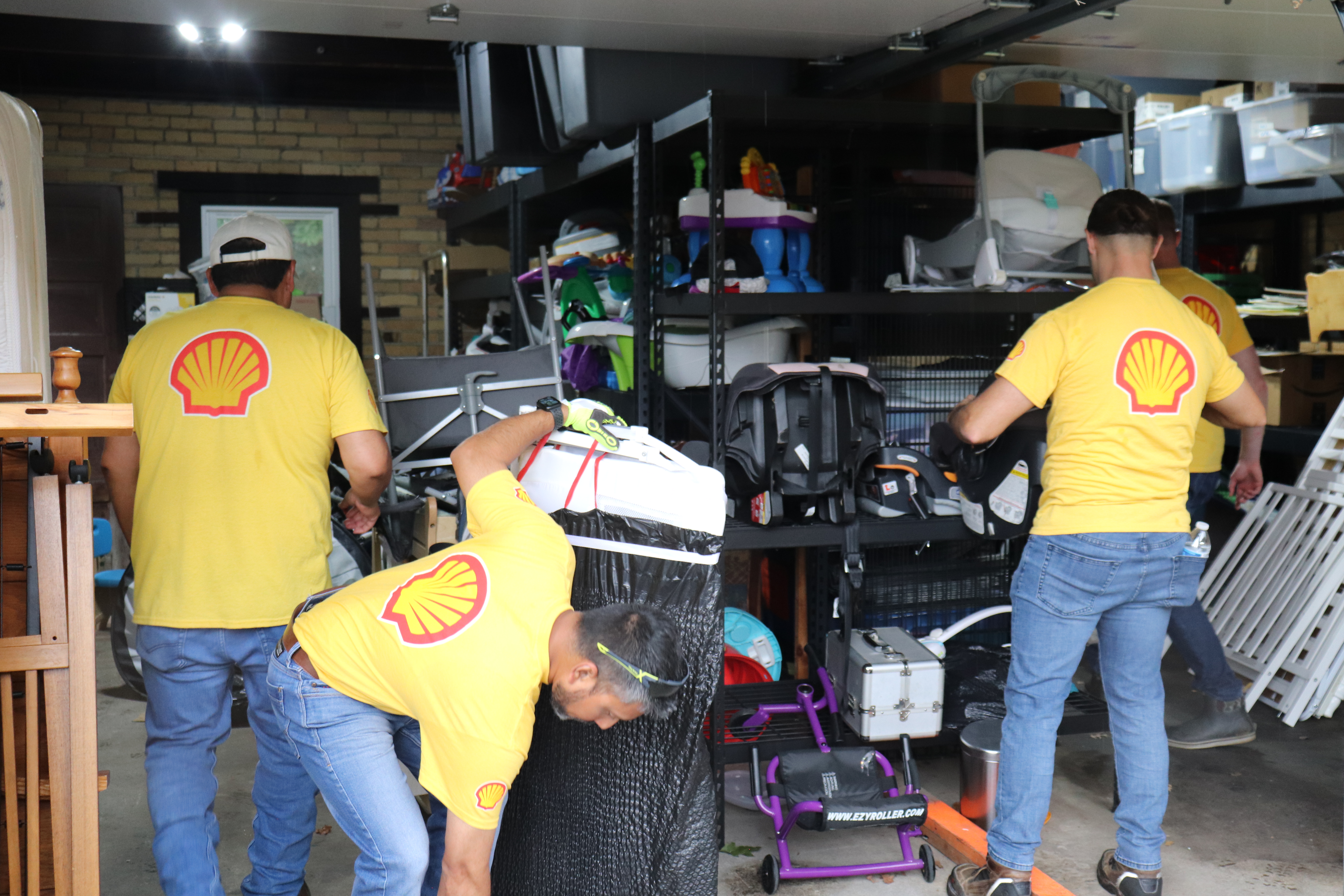 Volunteers organizing