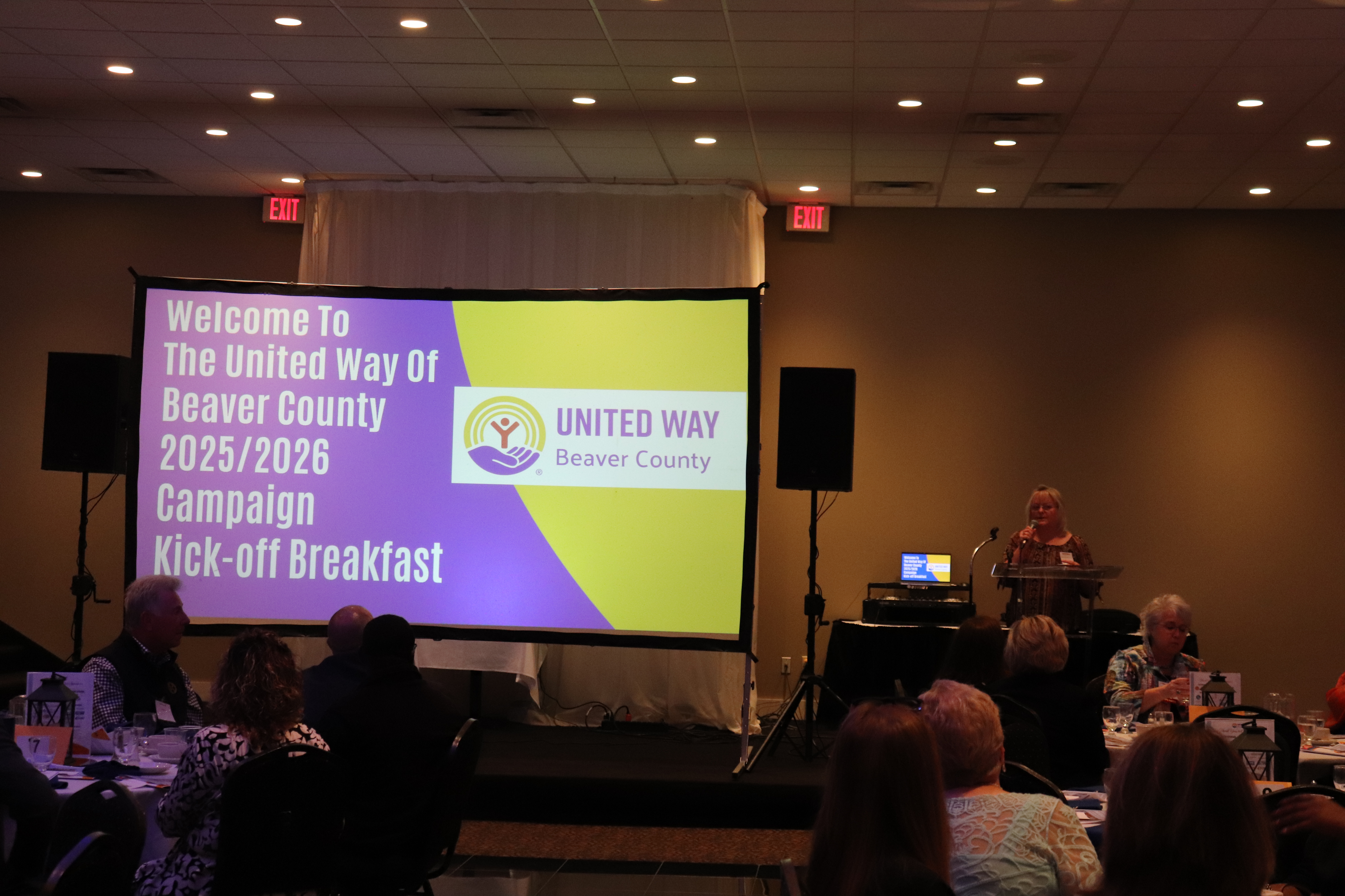 Darlene Thomas from the Women's Center speaking
