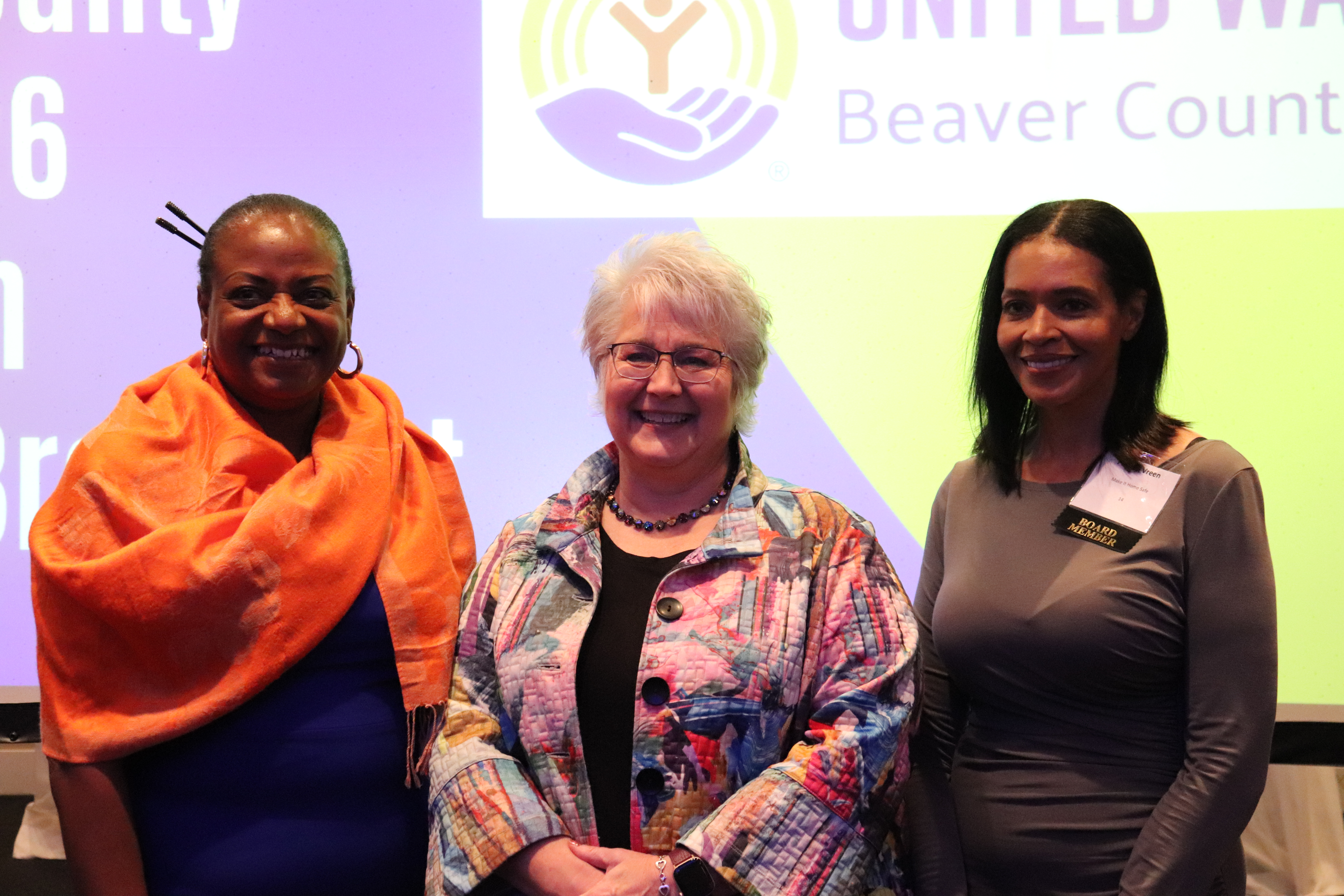 Gayle Young, Mary Lou HArju, and board member Pamela Vreen